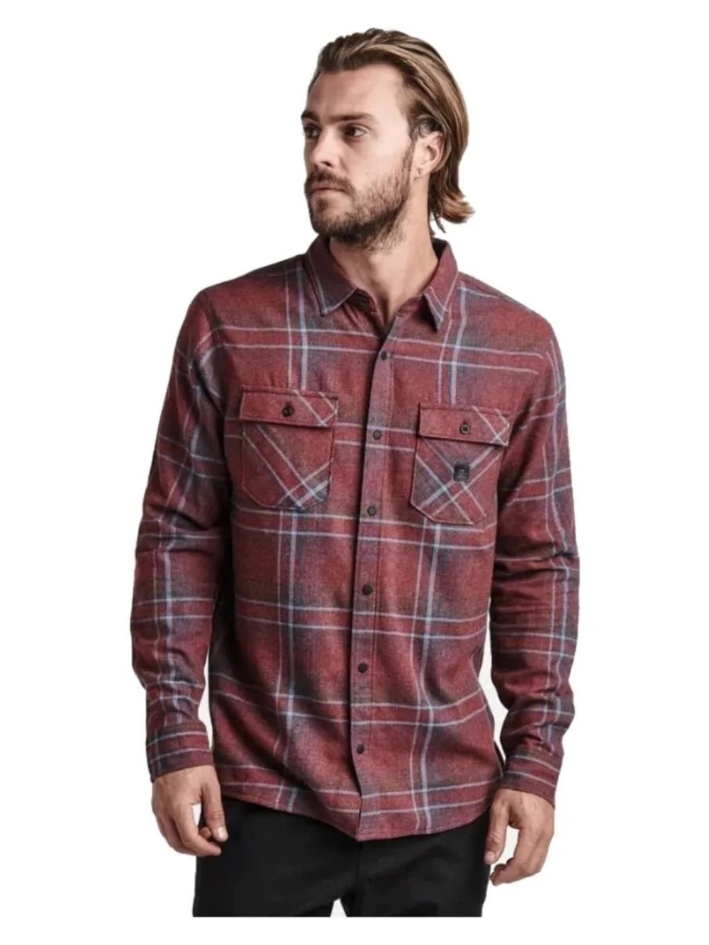 Roark Classic Fit Flannel in Red & Blue plaid
